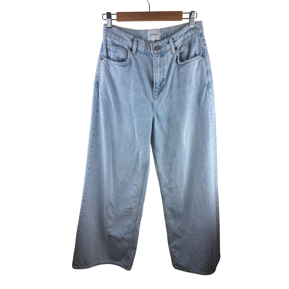 NWOT Reformation Eden Mid rise‎ Wide Leg Jeans 25 Light Wash Denim Minimalist - Picture 3 of 15